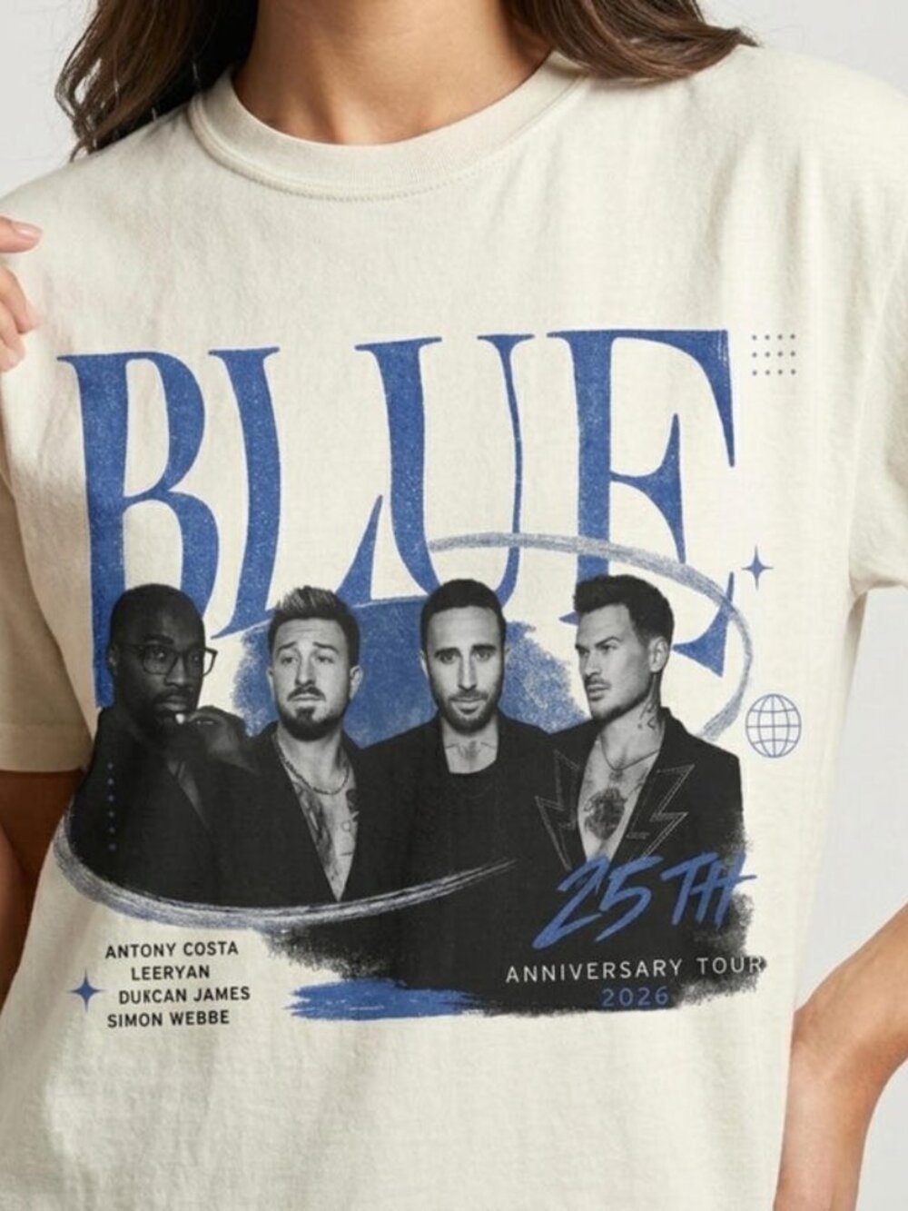 Blue 25th Anniversary Tour 2026 Shirt Boy Band Concert Tee